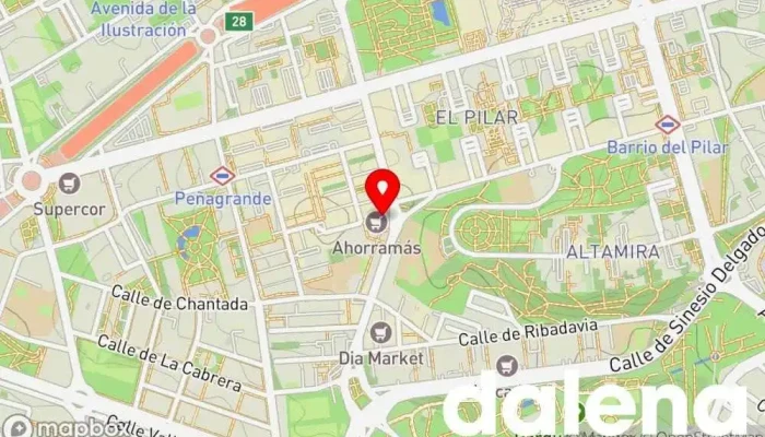 mapa de Ahorramas Supermercado, Comercio en Madrid