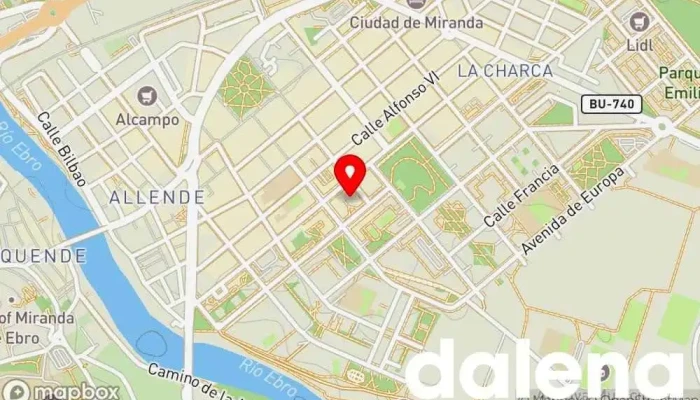 mapa de Alcampo Supermercado Supermercado, Tienda de artículos para bebés, Panadería, Carnicería, Tienda de cosméticos, Pescadería, Mercado de alimentos frescos, Frutería, Tienda de artículos para el hogar, Tienda de productos para mascotas en Miranda de Ebro