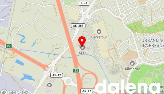 mapa de ALDI Supermercado de descuentos, Tienda general en Lugones