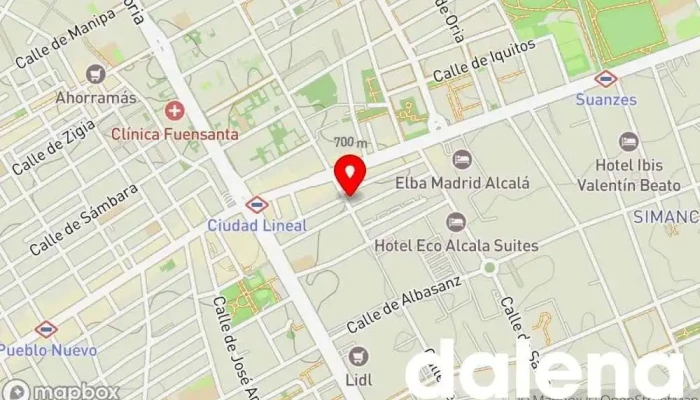 mapa de Alimentación Panadería Frutos Secos Bebidas Supermercado chino en Madrid