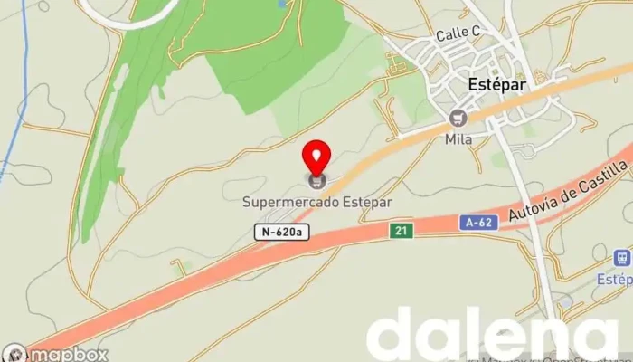 mapa de Área de Servicio Supermercado Bar Estépar Supermercado, Cafetería, Estacionamiento de autocaravanas, Aparcamiento cubierto, Tienda de artículos de hostelería en Estépar