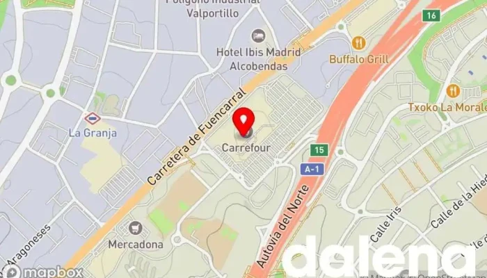 mapa de Centro Comercial Carrefour Alcobendas Centro comercial, Tienda de ropa, Restaurante de comida rápida, Hipermercado, Óptica, Farmacia, Proveedor de servicios de telecomunicaciones, Agencia de viajes en Alcobendas