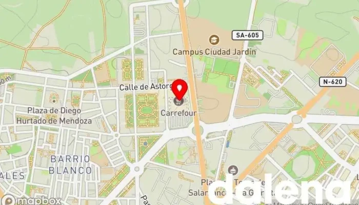mapa de Centro Comercial Carrefour Salamanca Centro comercial, Tienda de ropa, Restaurante de comida rápida, Hipermercado, Óptica, Farmacia, Proveedor de servicios de telecomunicaciones, Agencia de viajes en Salamanca