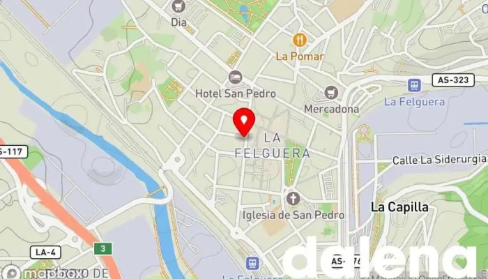 mapa de El Colmao De La Felguera Tienda de alimentación, Tienda de café, Delicatessen, Tienda general, Tienda de vinos en Langreo