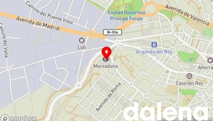 mapa de Mercadona Supermercado en Arganda del Rey