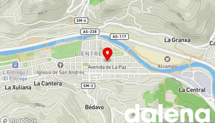 mapa de Plaza de abastos de El Entrego Supermercado en San Martín del Rey Aurelio