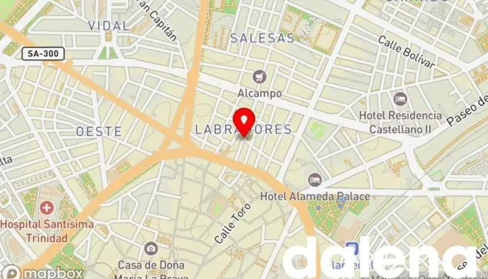 mapa de Pollerias Coyana Supermercado en Salamanca