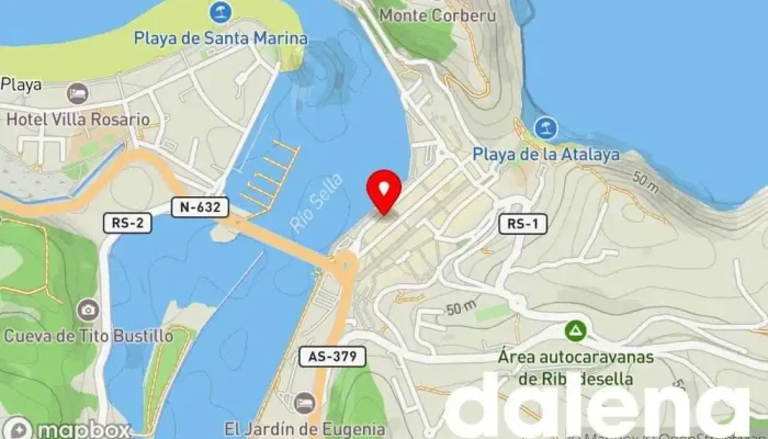 mapa de Sabores de Aquí Tienda de delicatessen en Ribadesella