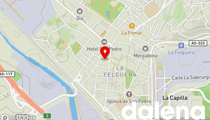 mapa de SPAR La Felguera Tienda de alimentación, Supermercado en Langreo