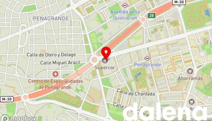 mapa de SuperCOR Exprés Supermercado, Panadería, Carnicería, Tienda de alimentación, Pescadería, Frutería, Perfumería en Madrid