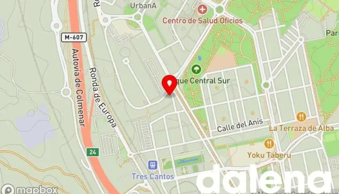 mapa de Supercor Exprés Supermercado, Panadería, Carnicería, Tienda de alimentación, Pescadería, Frutería, Perfumería en Tres Cantos