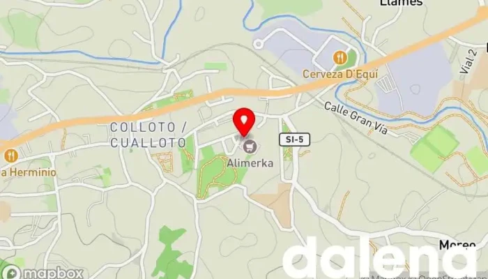 mapa de Supermercados Alimerka Supermercado, Panadería, Carnicería, Pescadería, Frutería, Tienda de alimentos orgánicos en Colloto