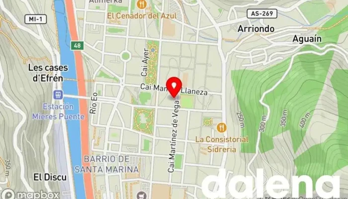 mapa de Supermercados Alimerka Supermercado, Panadería, Carnicería, Pescadería, Frutería, Tienda de alimentos orgánicos en Mieres
