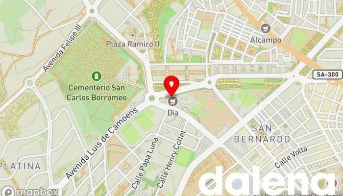 mapa de Supermercados Dia Supermercado, Carnicería, Pescadería en Salamanca