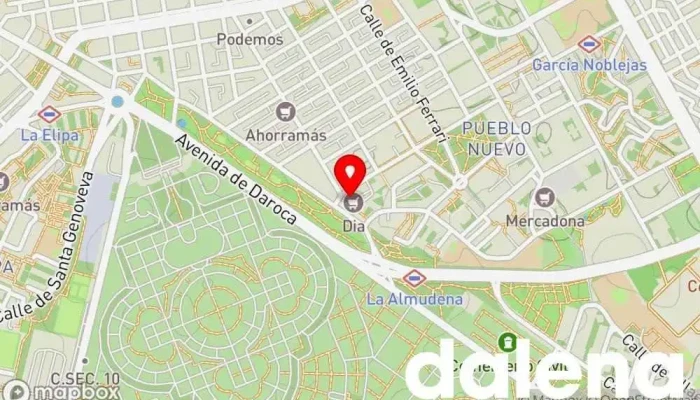 mapa de Supermercados Dia Supermercado, Panadería, Carnicería, Tienda de alimentación, Tienda de congelados, Servicio de entrega de compra a distancia, Tienda de productos para mascotas, Mercado de productos agrícolas en Madrid