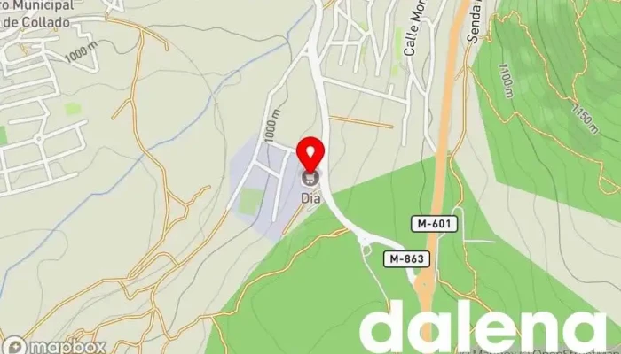 mapa de Supermercados Dia Supermercado, Panadería, Carnicería, Tienda de alimentación, Tienda de congelados, Servicio de entrega de compra a distancia, Tienda de productos para mascotas, Mercado de productos agrícolas en Collado Mediano