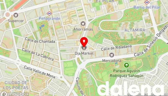 mapa de Supermercados Dia Supermercado, Panadería, Carnicería, Tienda de alimentación, Tienda de congelados, Servicio de entrega de compra a distancia, Tienda de productos para mascotas, Mercado de productos agrícolas en Madrid