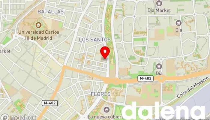 mapa de Supermercados Dia Supermercado, Panadería, Carnicería, Tienda de alimentación, Tienda de congelados, Servicio de entrega de compra a distancia, Tienda de productos para mascotas, Mercado de productos agrícolas en Leganés
